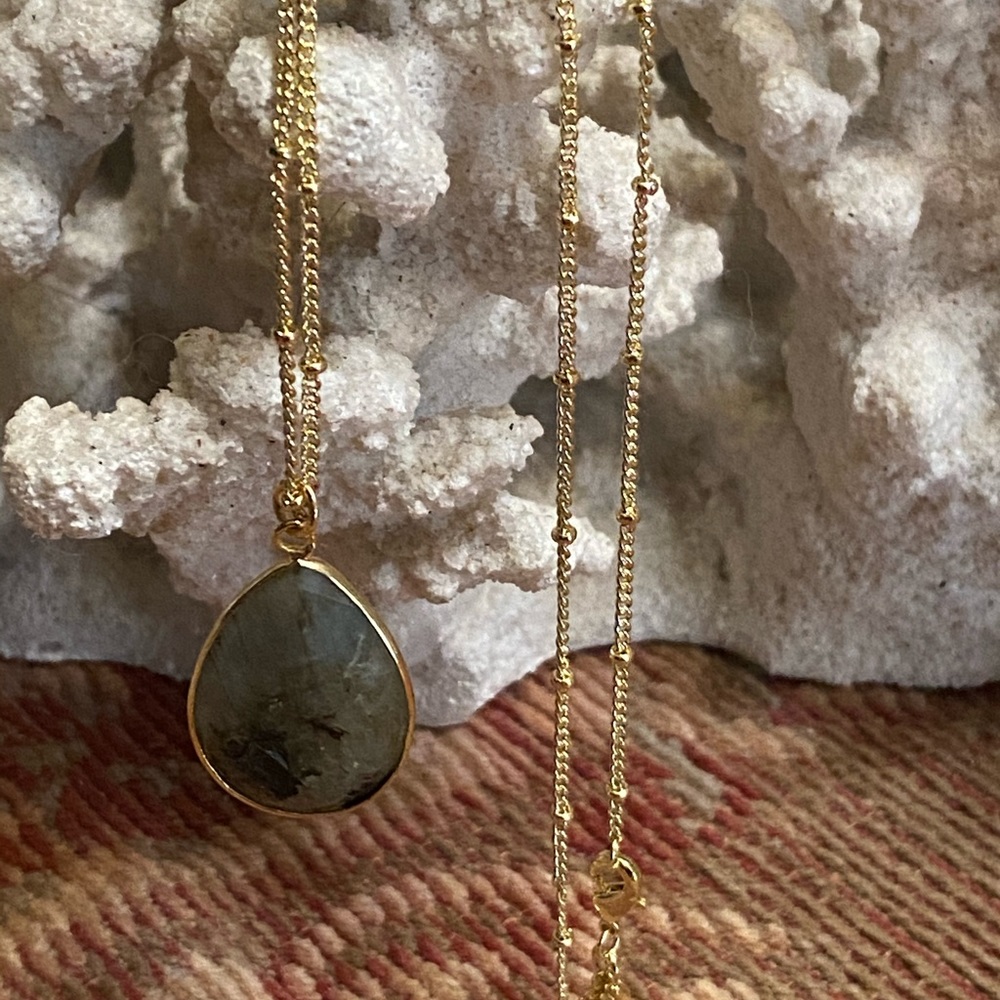 New Labradorite Nebula 14KGP Boho Necklace 16-20"